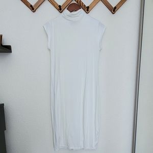 Never worn bright white mock turtle neck dress